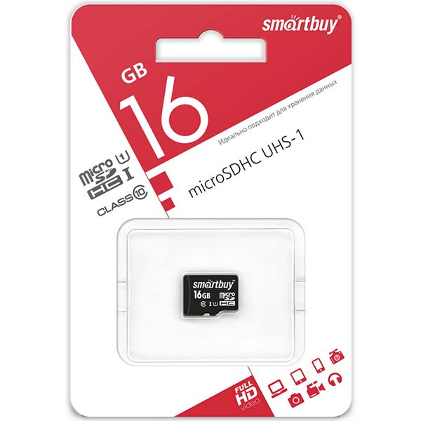 16Gb Карта памяти Smartbuy microSD 10 class UHS-1 - интернет-магазин Сотомикс в Шексне