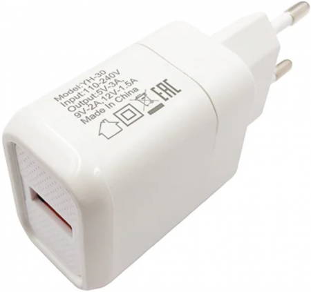СЗУ Yolkki Lighting YH-30L-WHT 3A 18W (провод разъемный) белый - интернет-магазин Сотомикс в Шексне