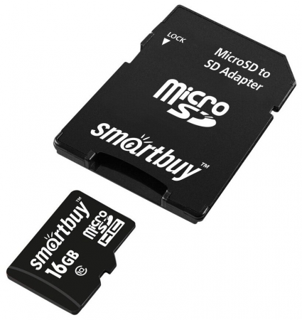 16Gb Карта памяти Smartbuy microSD 10 class UHS-1+SD адаптер - интернет-магазин Сотомикс в Шексне
