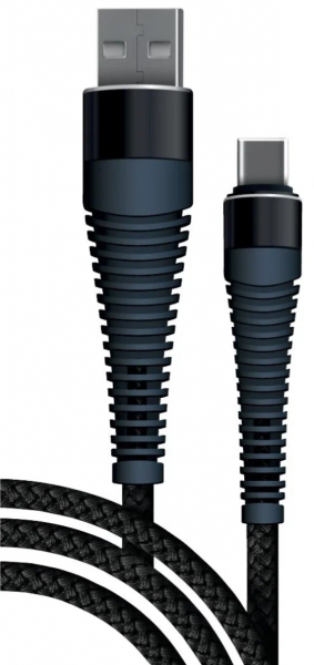 Дата Кабель BoraSCO USB 2.0 - Type-C 3A 1m Silicone Soft Touch черный (38515) - интернет-магазин Сотомикс в Шексне
