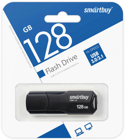 Флэш-память Smartbuy Clue USB 2.0 128Gb Black - интернет-магазин Сотомикс в Шексне