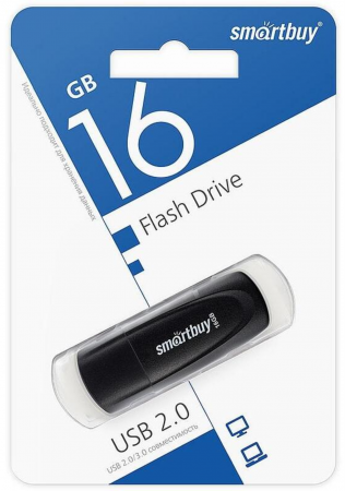 Флэш-память Smartbuy Scout Series USB 2.0 16Gb Black - интернет-магазин Сотомикс в Шексне