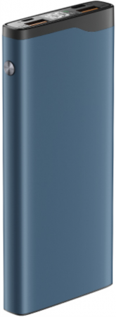АКБ Olmio внешний QL-10 10000mAh 22.5W QuickCharge 3.0 PowerDelivery LCD Blue (043983) (с/н) - интернет-магазин Сотомикс в Шексне