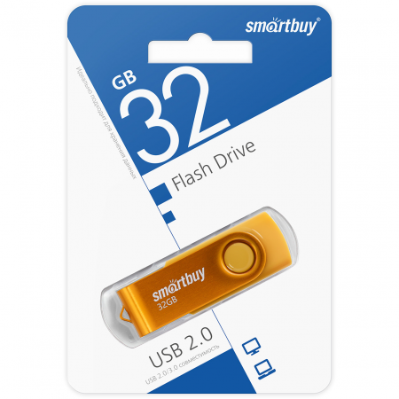 Флэш-память Smartbuy Twist Series USB 2.0 32Gb Yellow - интернет-магазин Сотомикс в Шексне