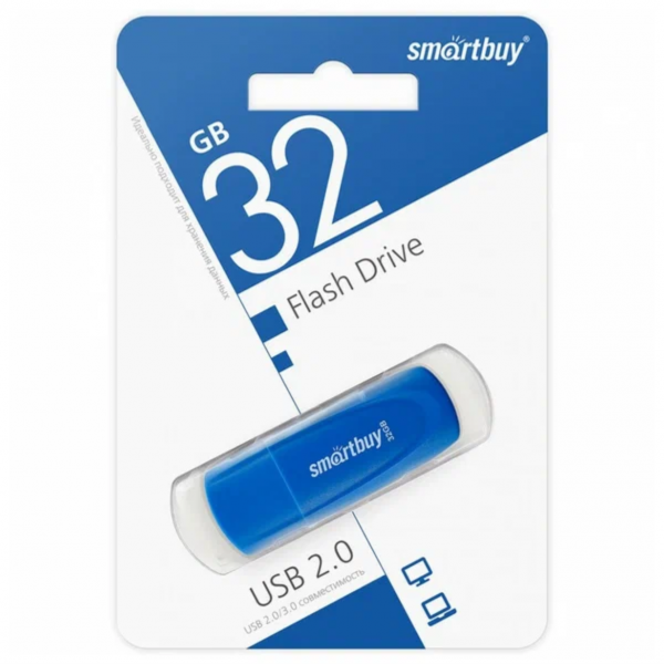 Флэш-память Smartbuy Scout Series USB 2.0 32Gb Blue - интернет-магазин Сотомикс в Шексне