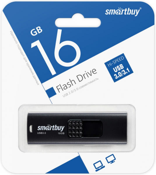 Флэш-память Smartbuy Fashion Series USB 3.0 16Gb Black - интернет-магазин Сотомикс в Шексне