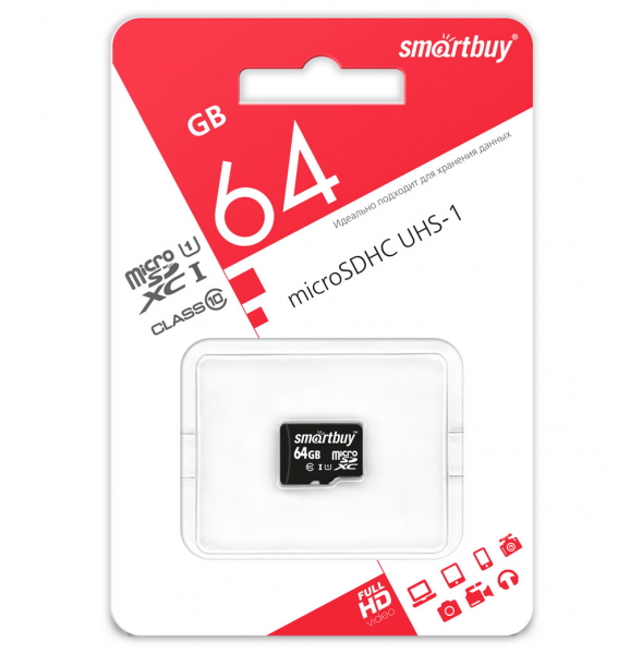 64Gb Карта памяти Smartbuy microSD (10 class) - интернет-магазин Сотомикс в Шексне