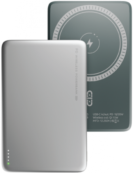 АКБ Olmio внешний QM-15 5000mAh 20W PD 15W wireless Silver (044473) (с/н) - интернет-магазин Сотомикс в Шексне