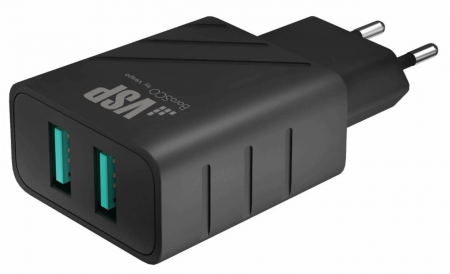 СЗУ-адаптер BoraSCO 2USB 3A черное (52583) - интернет-магазин Сотомикс в Шексне