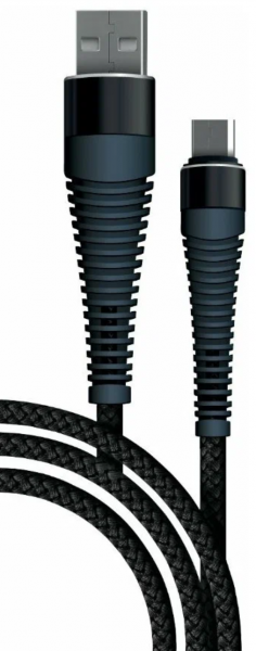 Дата Кабель BoraSCO USB 2.0 - Micro USB 3A 1m Silicone Soft Touch чёрный (38511) - интернет-магазин Сотомикс в Шексне