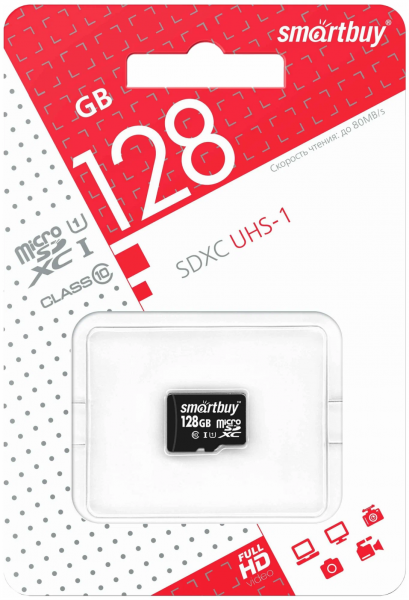 128Gb Карта памяти Smartbuy microSD 10 class UHS-I - интернет-магазин Сотомикс в Шексне