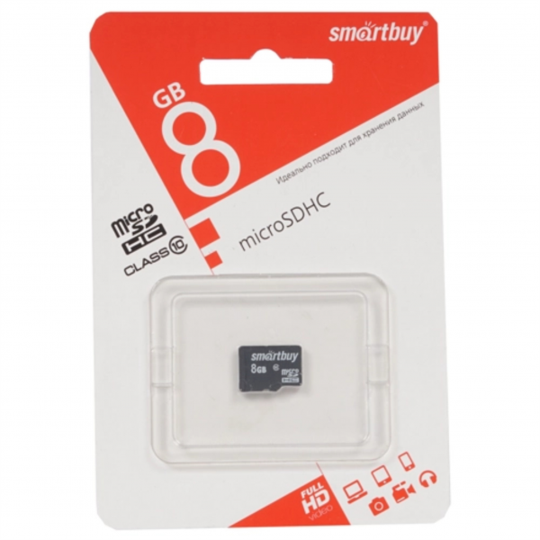 8Gb Карта памяти Smartbuy microSD class 10 - интернет-магазин Сотомикс в Шексне