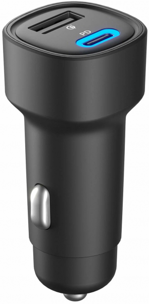 АЗУ-адаптер Olmio Type-C+USB 48W  QuickCharge Power Delivery черный (043378) - интернет-магазин Сотомикс в Шексне