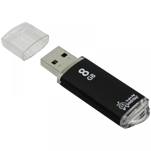 Флэш-память Smartbuy V-Cut Series USB 2.0 8Gb Black - интернет-магазин Сотомикс в Шексне