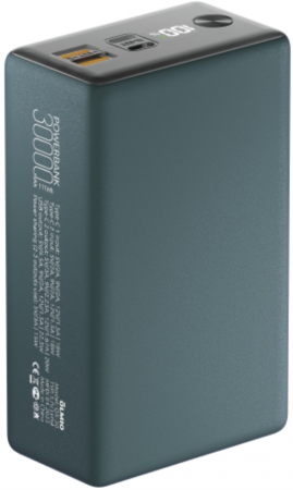 АКБ Olmio внешний QX-30 30000mAh 22.5W QuickCharge 3.0/PD LCD Dark Green (044459) (с/н) - интернет-магазин Сотомикс в Шексне